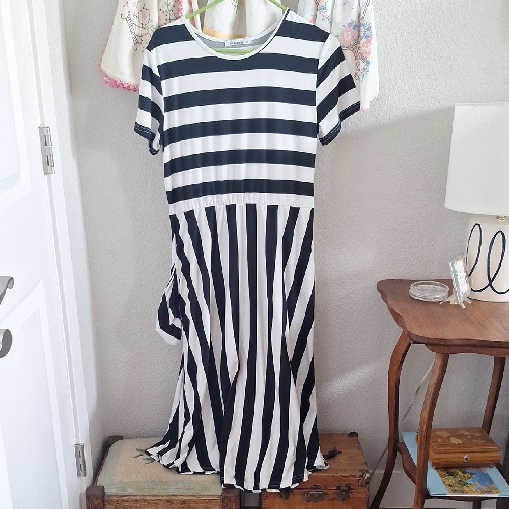 Striped Black and White Kids Dress